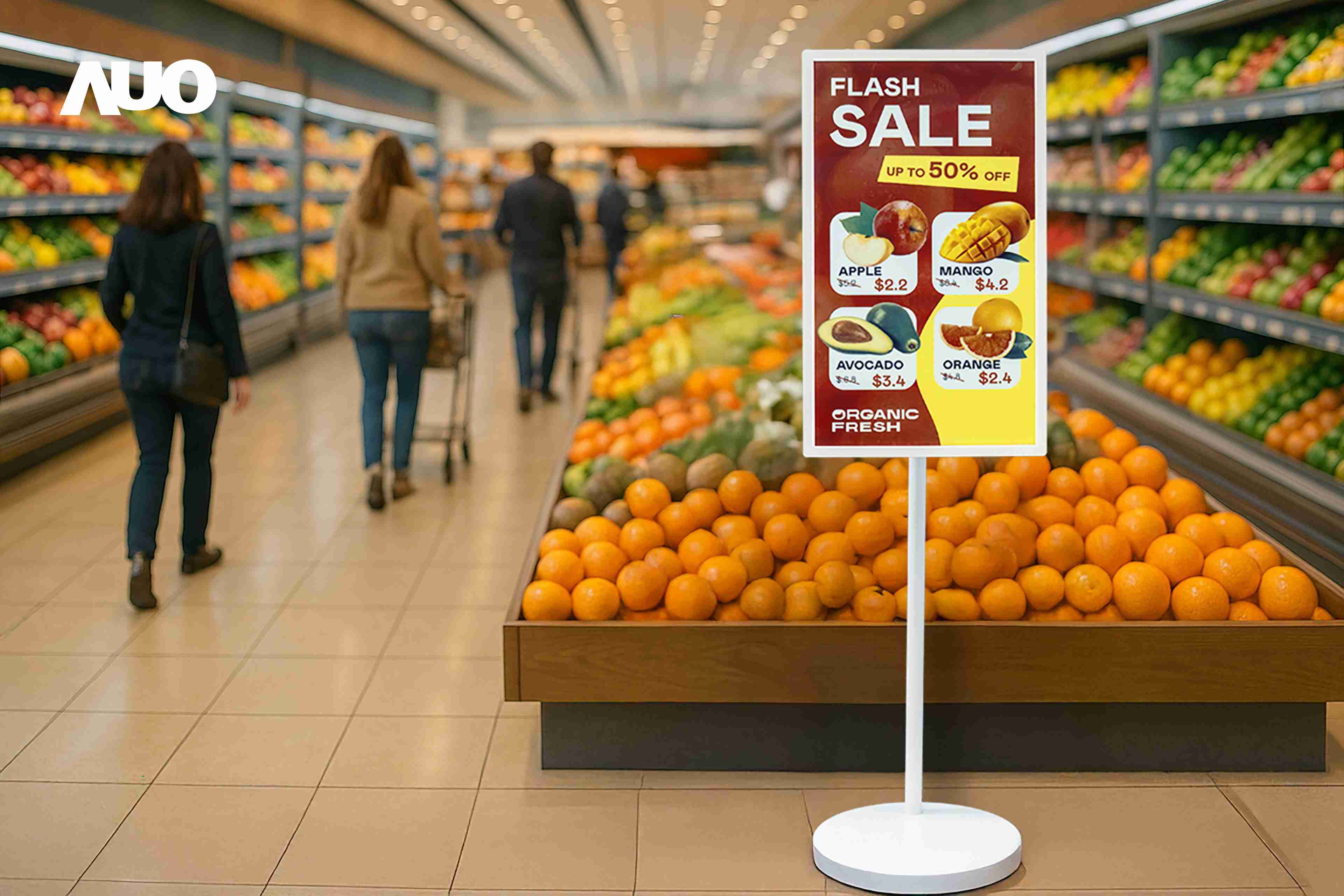 达擎首亮相低功耗、、全彩的〝aecoPost电子纸解决方案〞，，，仅在更新画面时需要微量的电力驱动，，，无需布建电线的便捷设计，，，，使其可灵活应用、、随意置放，，，，并可透过云端或行动装置app，，轻松管理及排程广告内容，，，，晋升店头营销利器。。